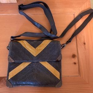 L.A.M.B. Crossbody Purse navy, detachable strap, minor scrapes on front and back